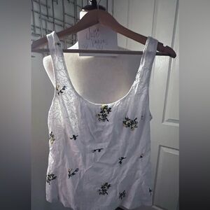 Anthropologie VANESSA VIRGINIA Women’s size 10 Floral Embroidered Corset Tank